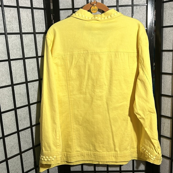 #59 Vintage Dg2 Diane Gilman Yellow Jean Jacket - Picture 2 of 5